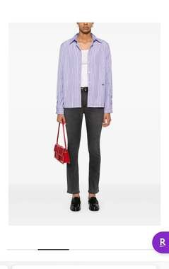 AG Adriano Goldschmied Mari High-Rise Slim Straight Jeans - Dark Gray Wash